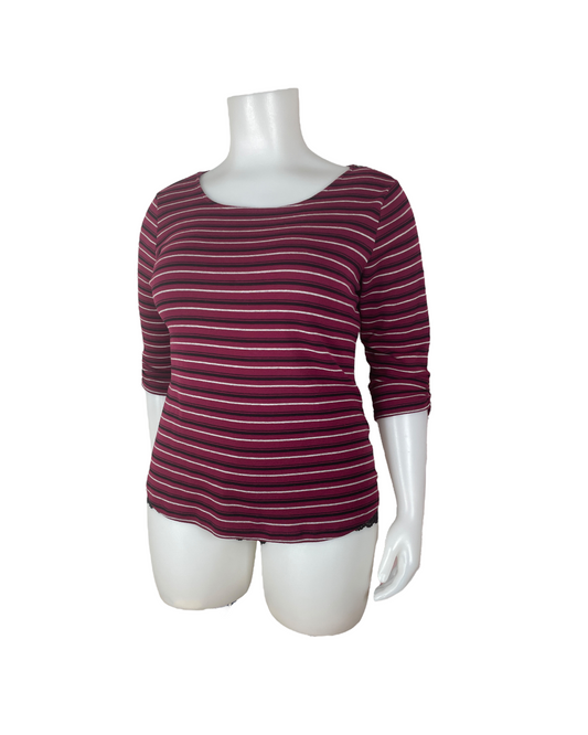 "Reitmans" Striped Dark Pink Shirt (2X)