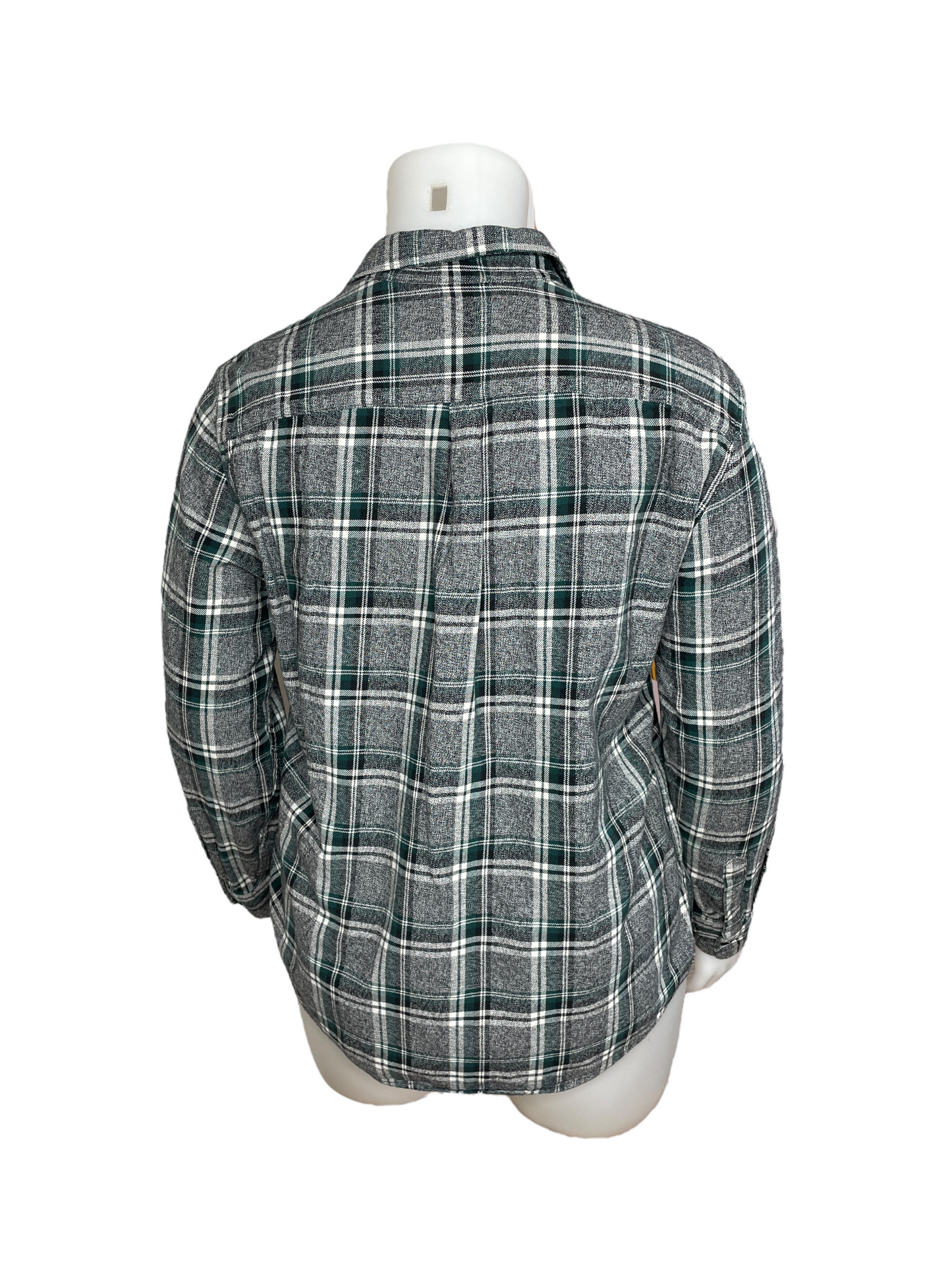 “George” Black & Green Plaid Button-up (XL)