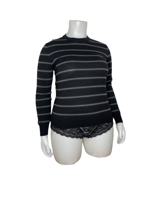 "Calvin Klein" Black Striped Sweater (L)