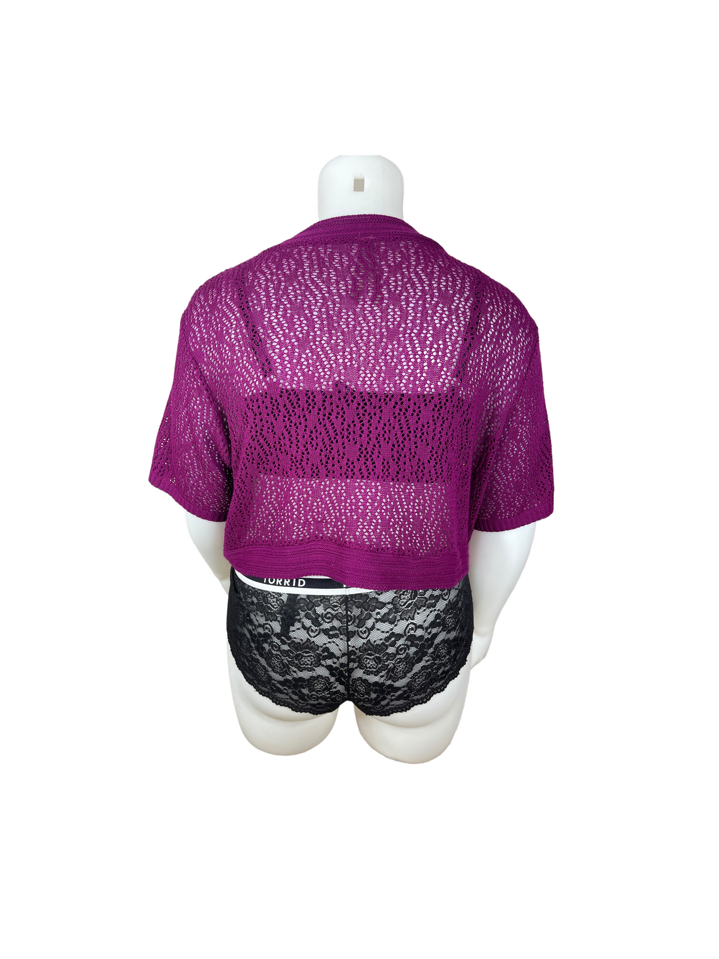 "Pennington's" Purply Pink Short Sleeve Knit Shrug (5X)